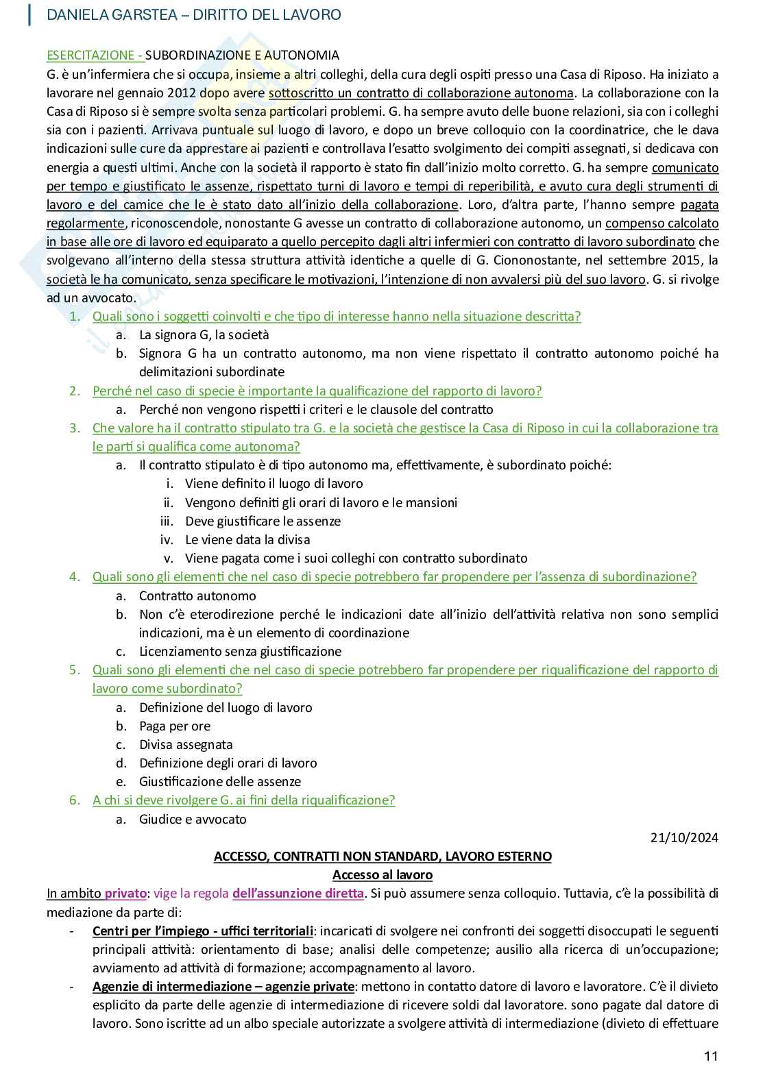 Diritto del lavoro Pag. 11