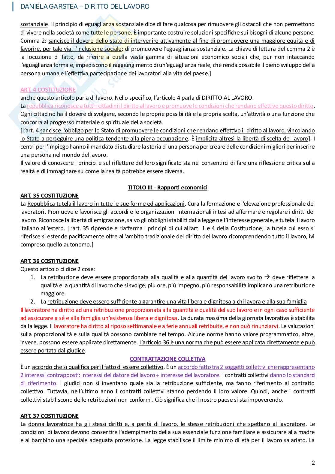 Diritto del lavoro Pag. 2