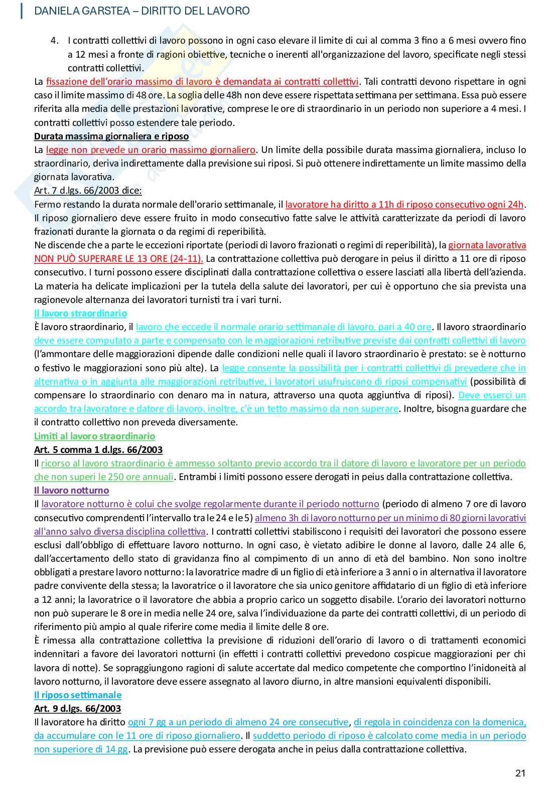 Diritto del lavoro Pag. 21