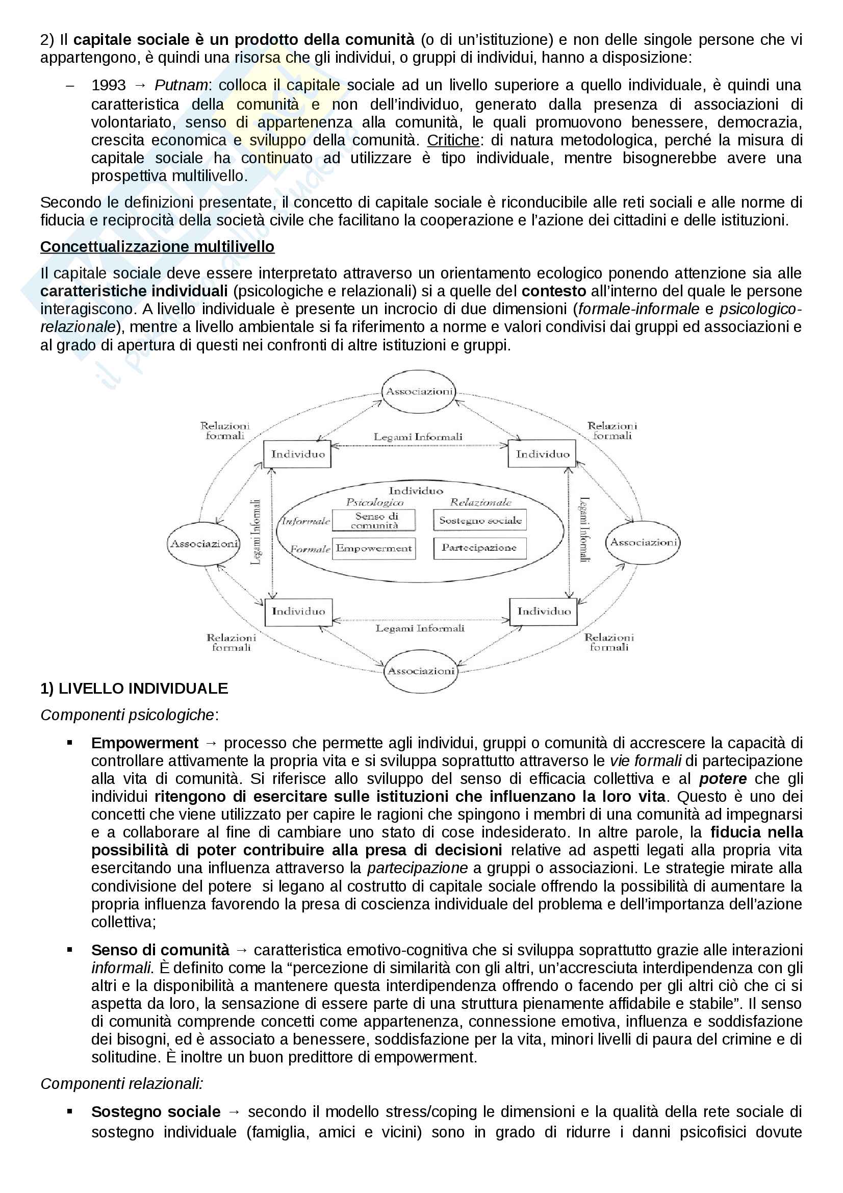 Riassunto esame Psicologia di Comunità, prof. Vieno, libro consigliato "Fondamenti di psicologia di comunità", Santinello Pag. 36