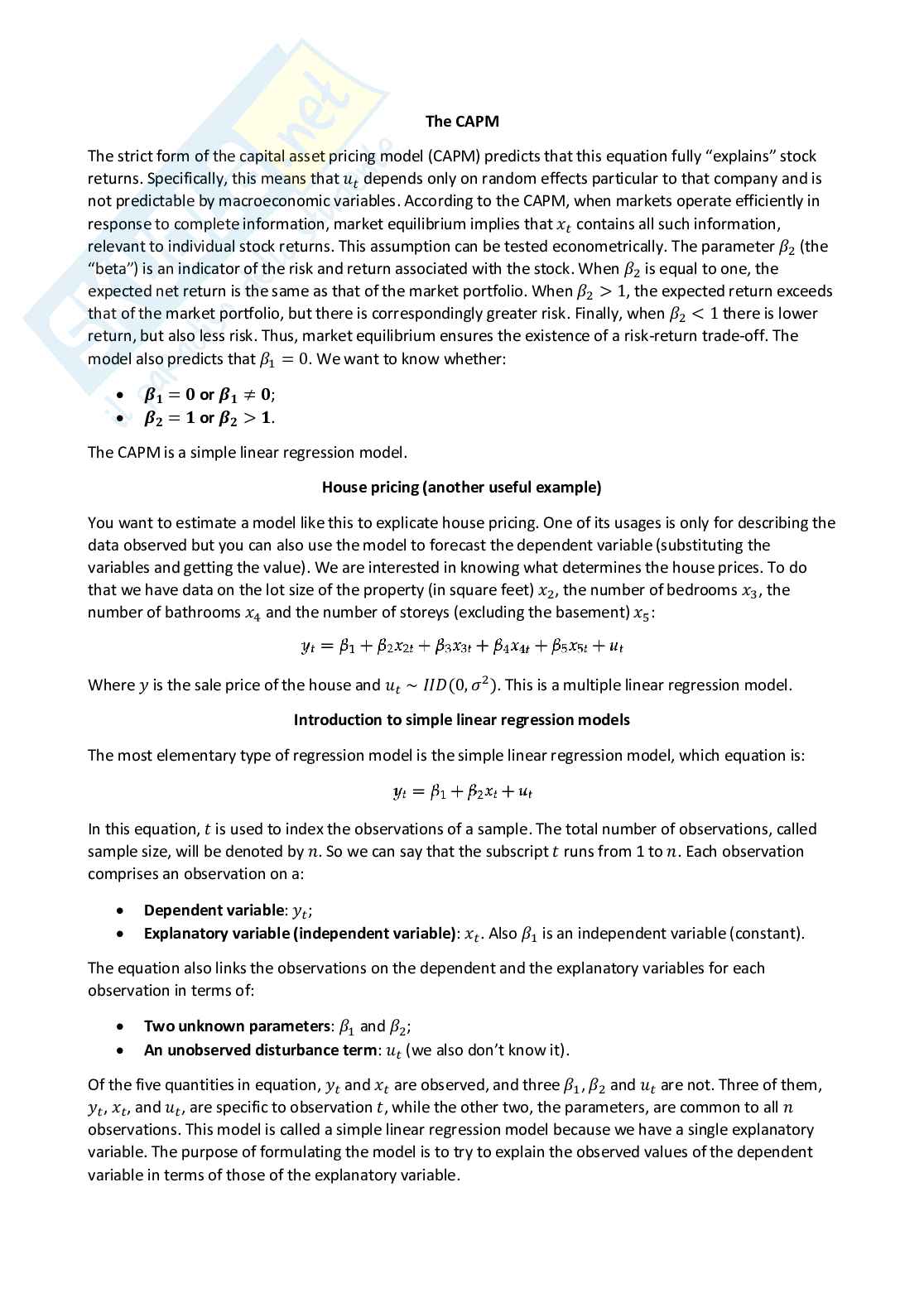 Applied econometrics - Appunti completi (ENG) Pag. 2