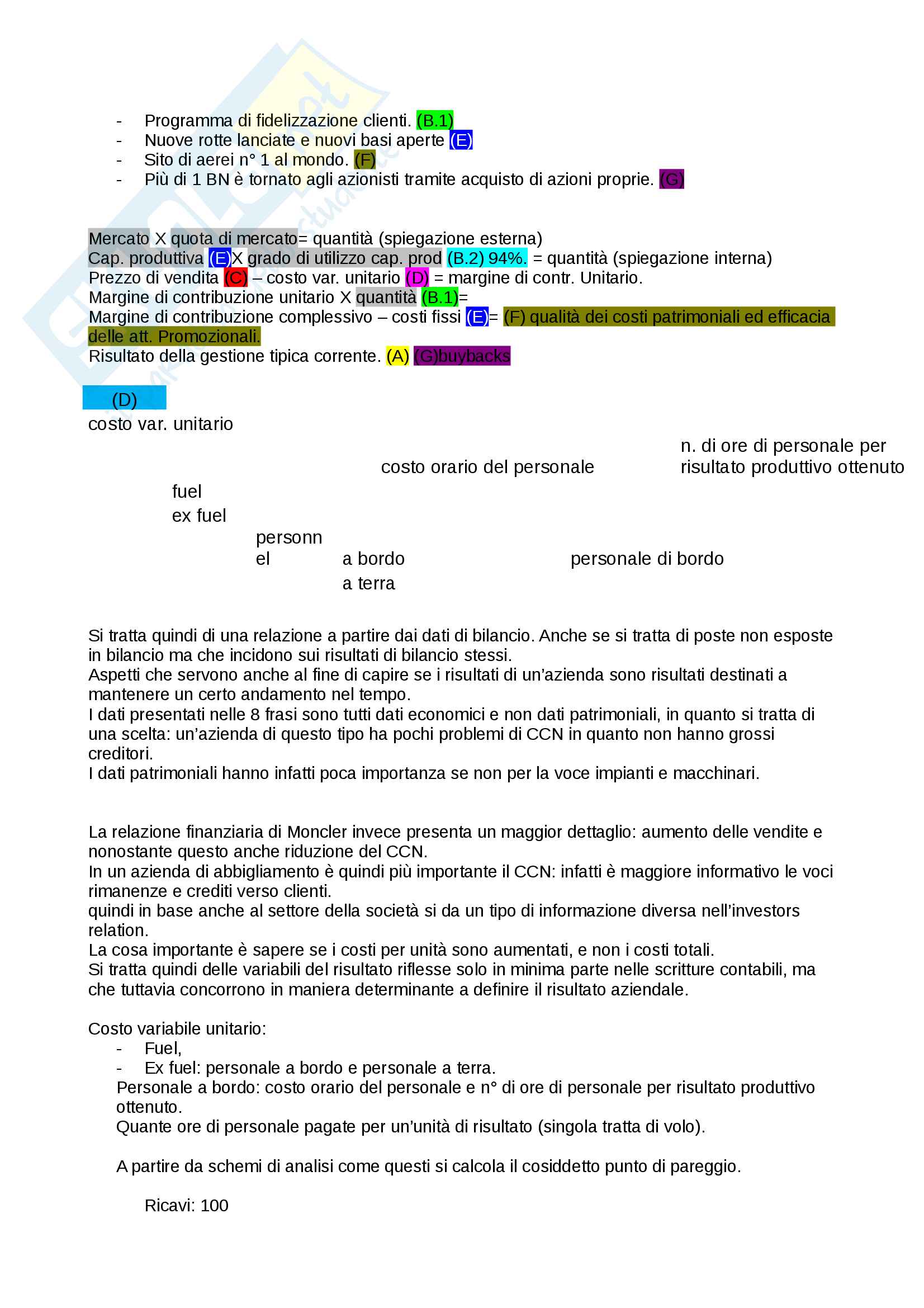 Appunti validi per il superamento dell'esame di analisi di bilancio Pag. 26