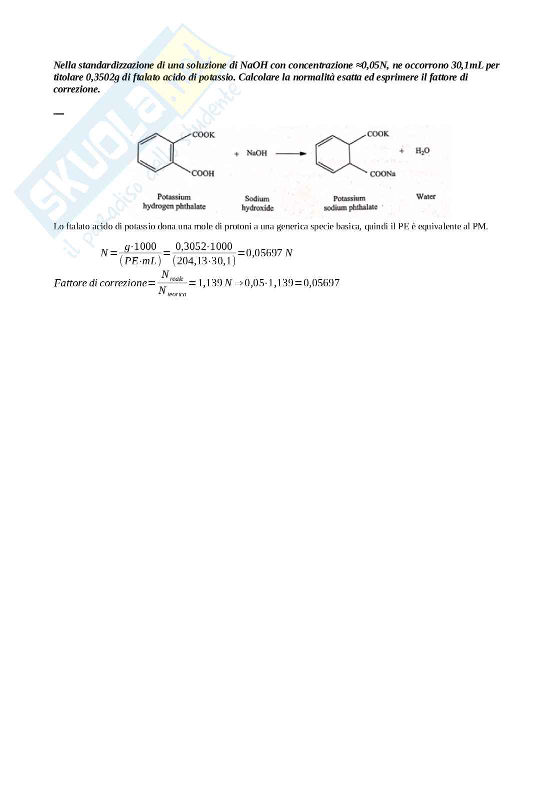 Esercizi di Laboratorio di Analisi dei medicinali 1 Pag. 11