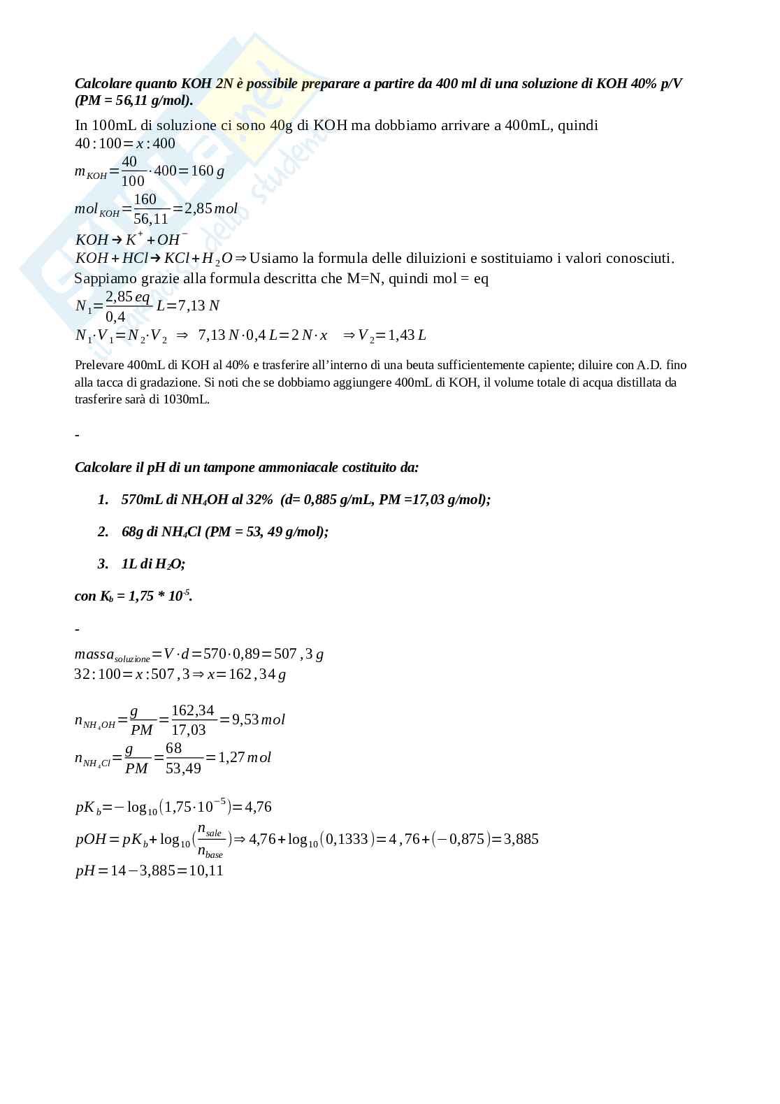 Esercizi di Laboratorio di Analisi dei medicinali 1 Pag. 21