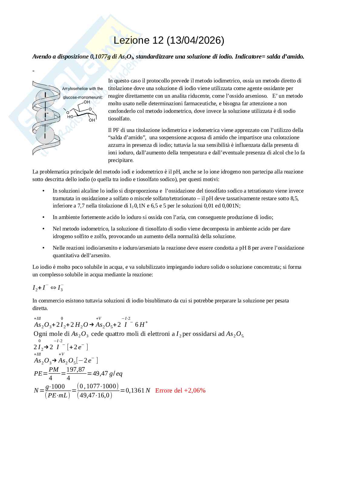 Esercizi di Laboratorio di Analisi dei medicinali 1 Pag. 26