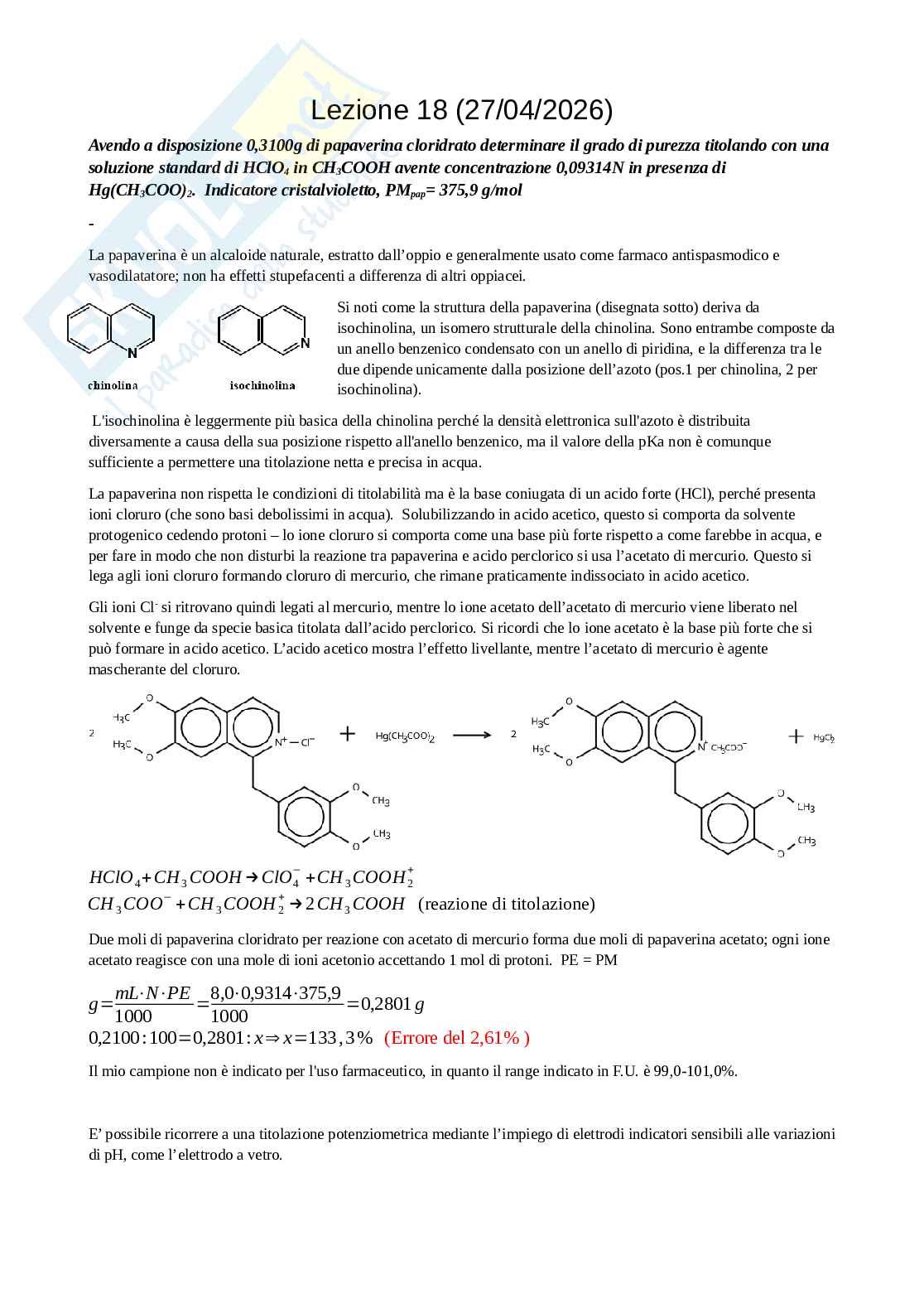 Esercizi di Laboratorio di Analisi dei medicinali 1 Pag. 41