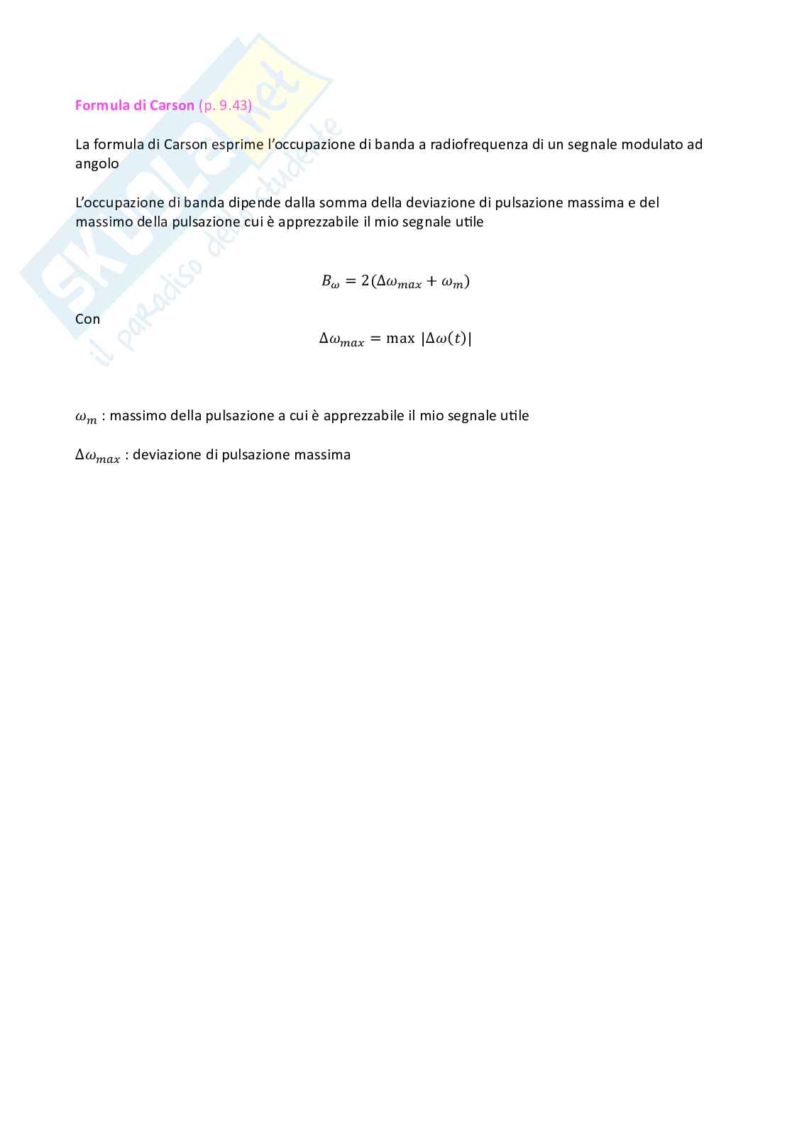 Risposte teoremi Fondamenti di telecomunicazioni Pag. 41