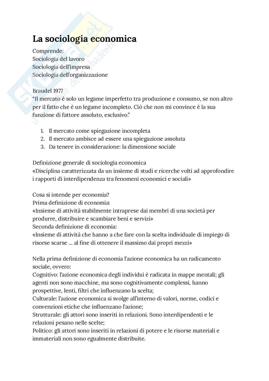 Appunti di Sociologia del lavoro e dell’organizzazione Pag. 1