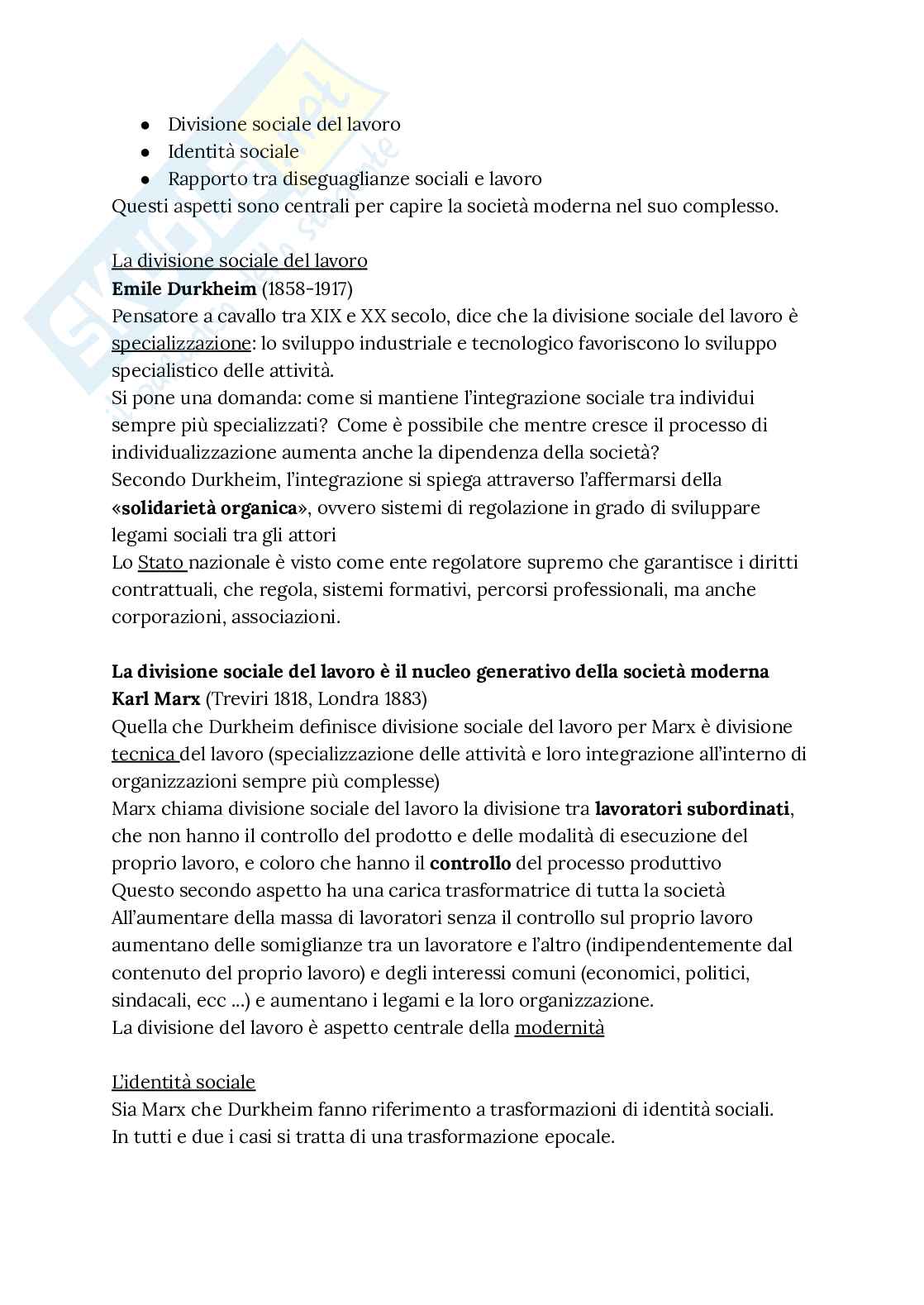 Appunti di Sociologia del lavoro e dell’organizzazione Pag. 21