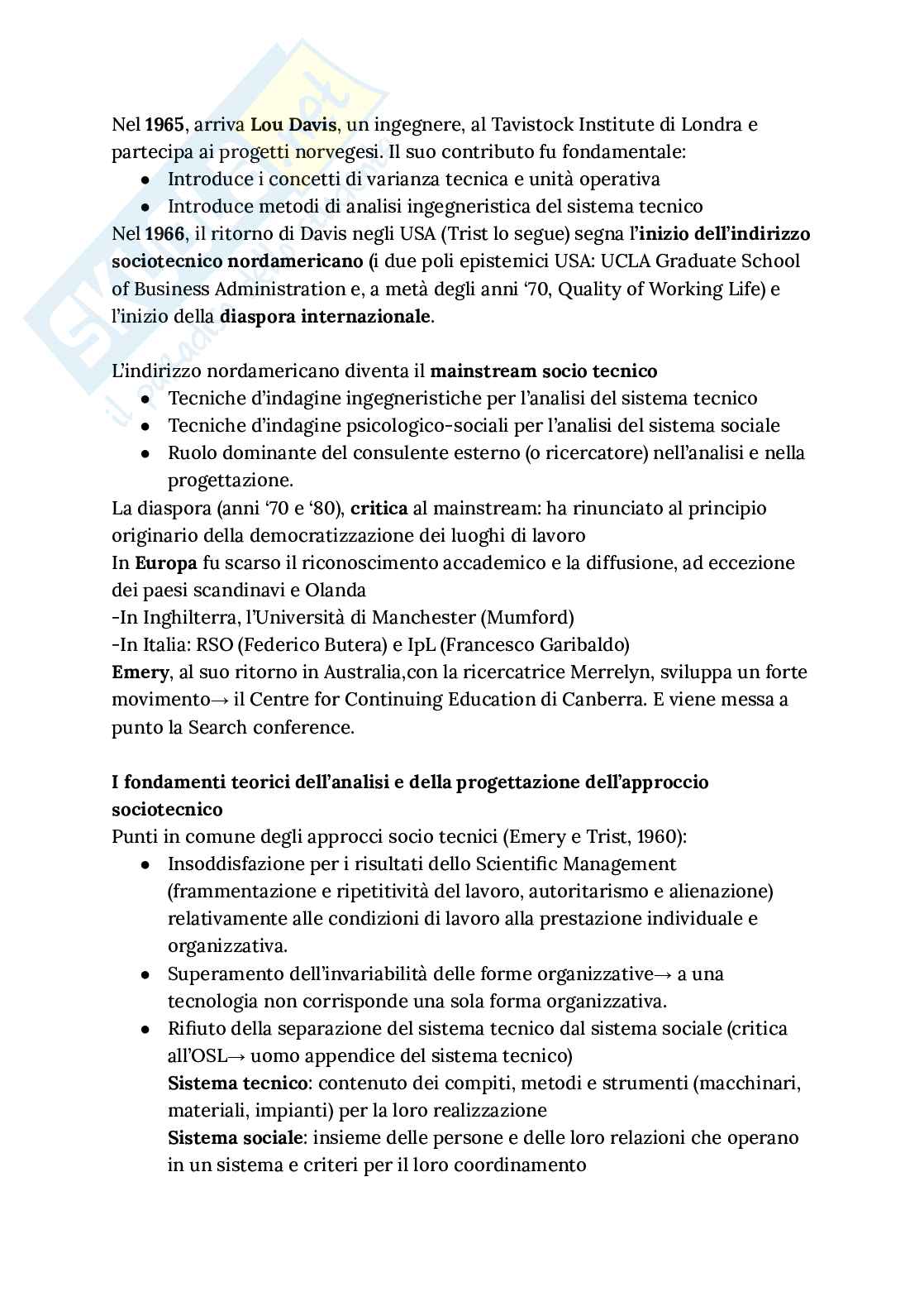 Appunti di Sociologia del lavoro e dell’organizzazione Pag. 46