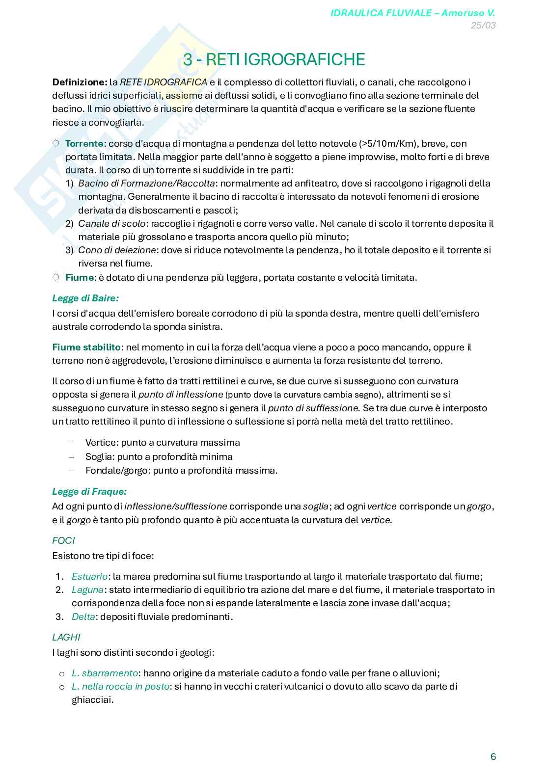 Appunti del corso di Idraulica fluviale per il superamento dell'esame scritto o orale Pag. 6