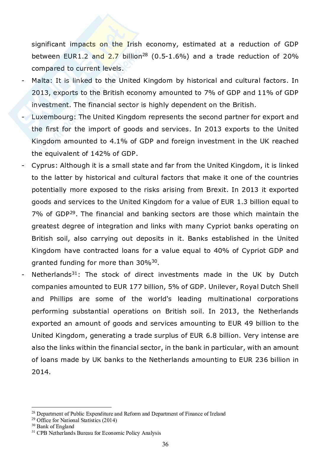 Brexit e la zona euro: focus sul tasso di cambio (tesi in inglese) Pag. 36