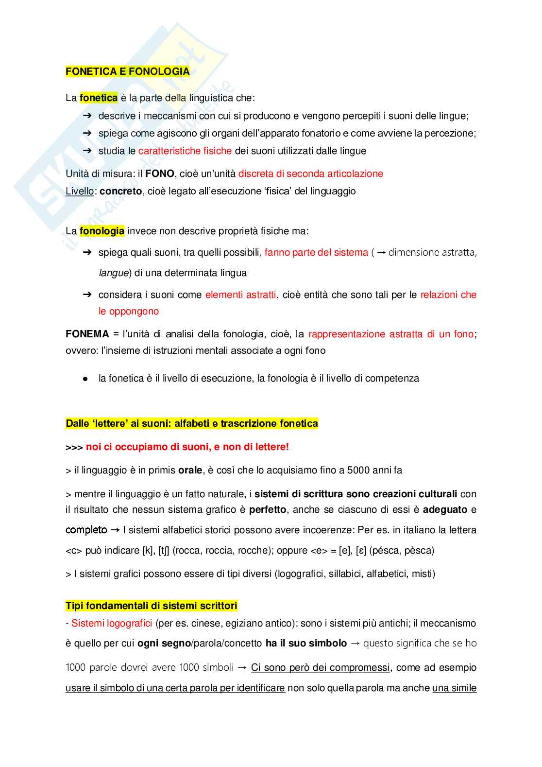 Riassunto esame Istituzioni di linguistica, Prof. Bertocci Davide, libro consigliato Le lingue e il linguaggio, Graffi, Scalise Pag. 16
