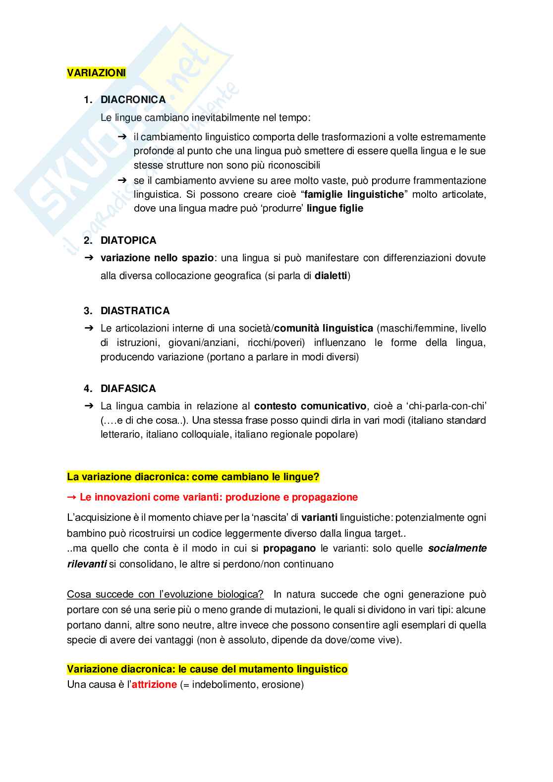 Riassunto esame Istituzioni di linguistica, Prof. Bertocci Davide, libro consigliato Le lingue e il linguaggio, Graffi, Scalise Pag. 81