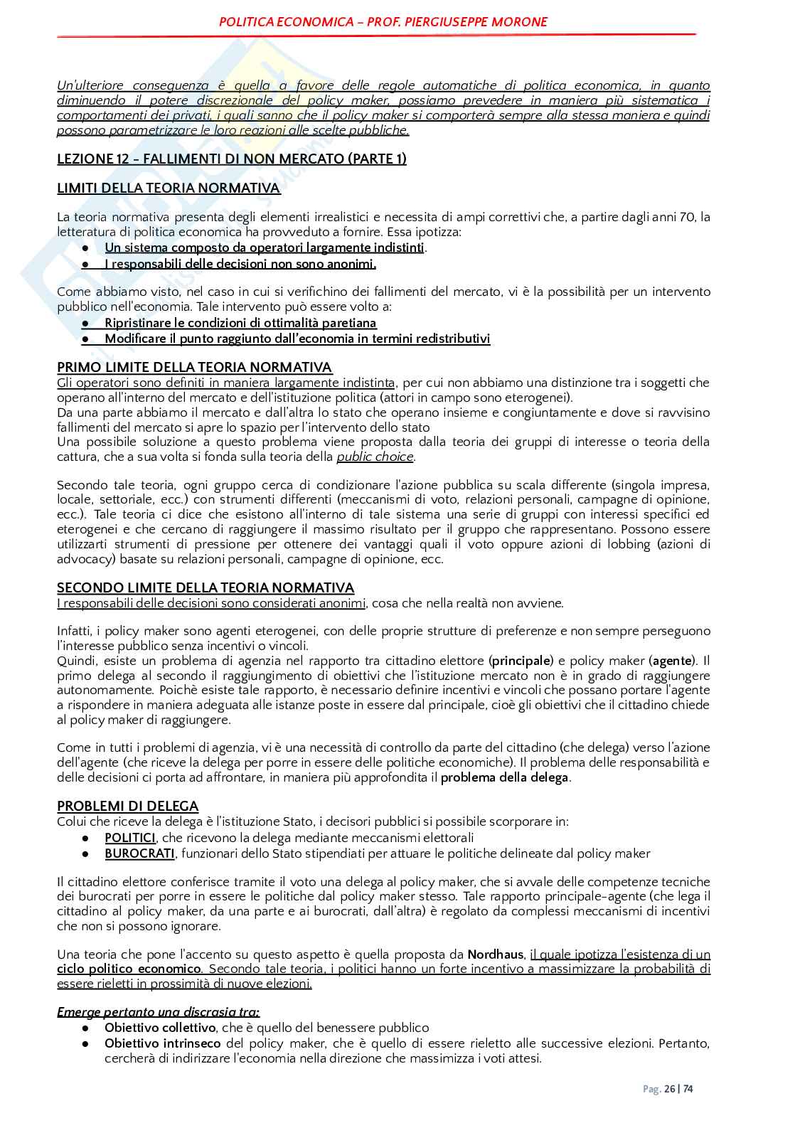 Politica economica  Pag. 26