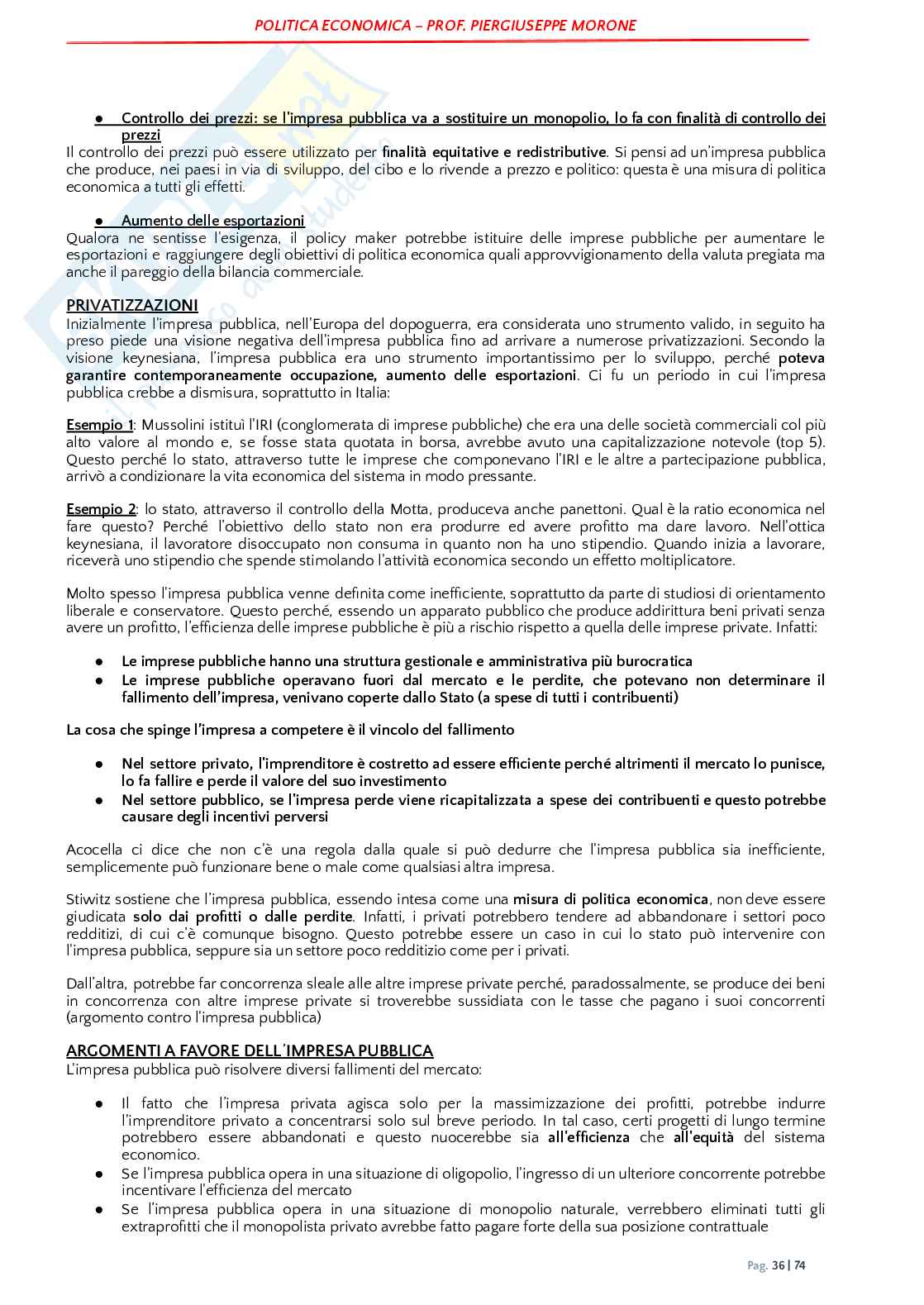 Politica economica  Pag. 36