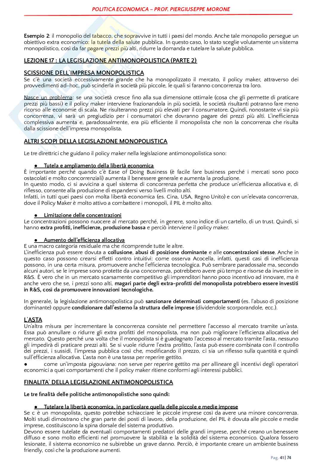 Politica economica  Pag. 41