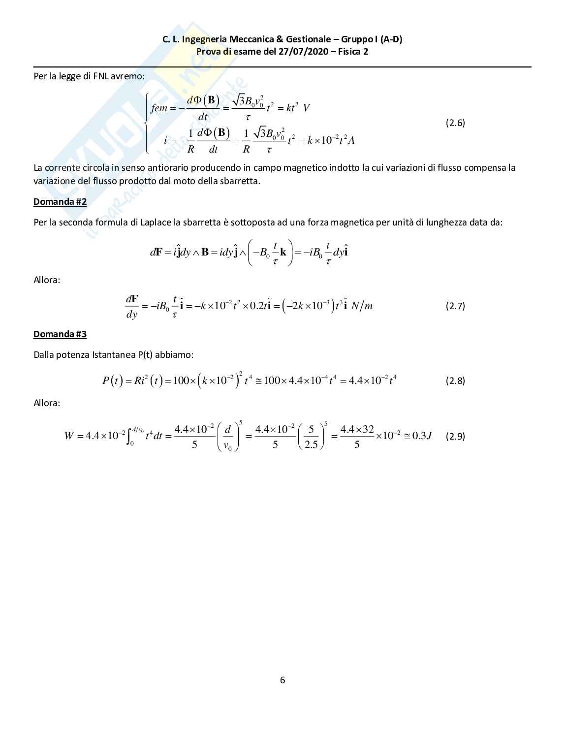 Fisica 2 - Tracce e svolgimenti Pag. 6