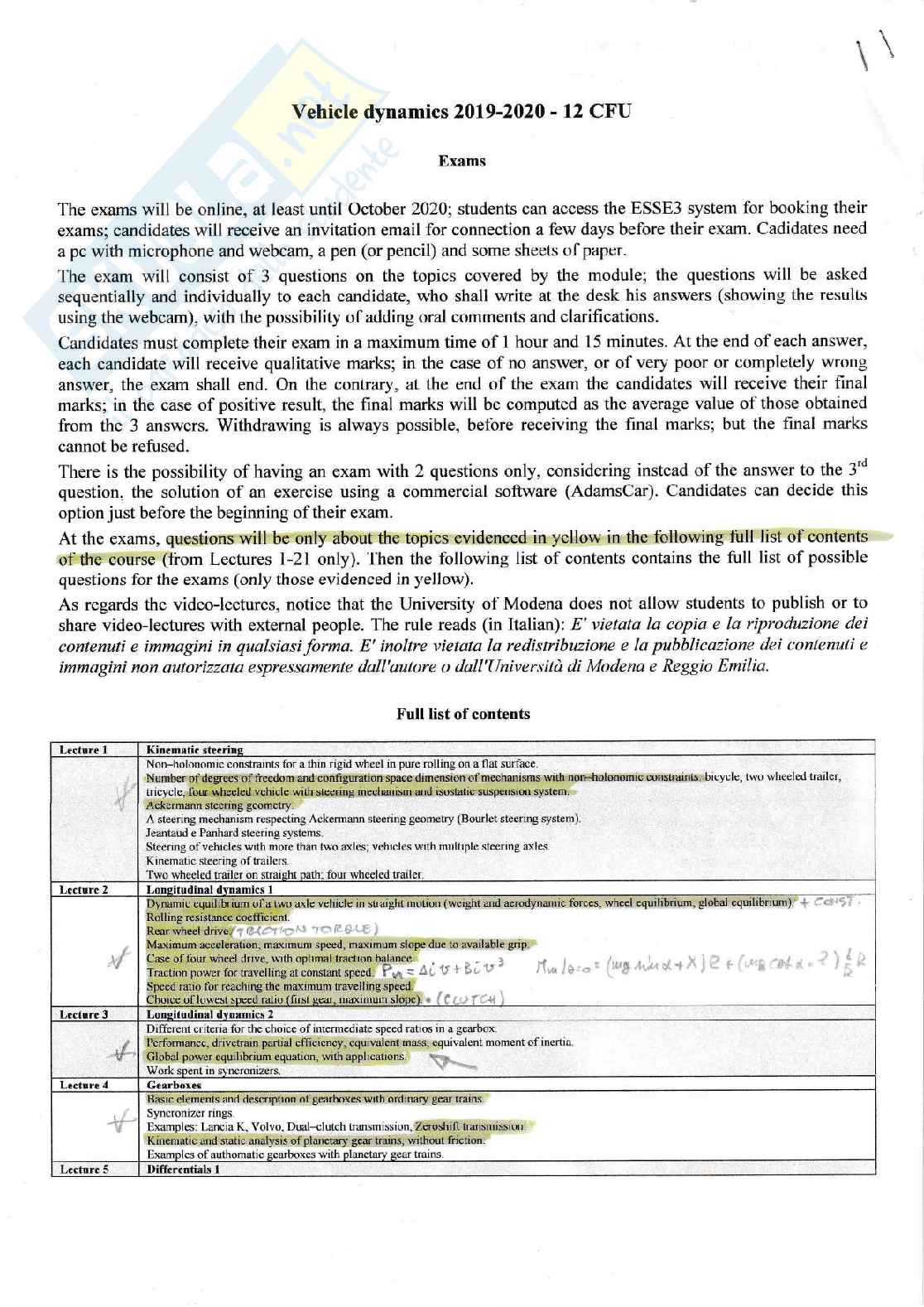 Dinamica del veicolo - inglese Pag. 1
