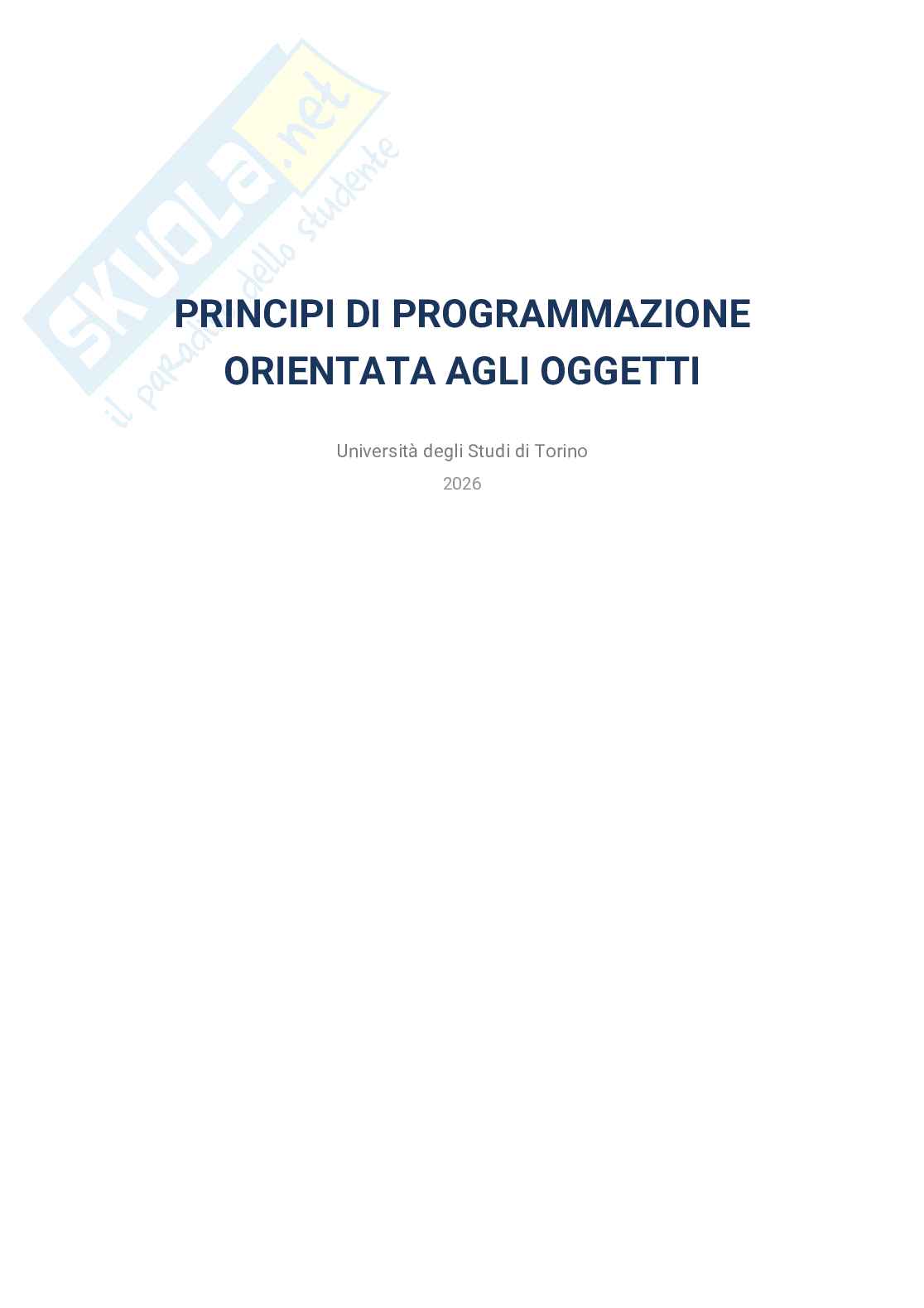 Appunti di Principi di programmazione orientata agli oggetti - Teoria Pag. 1