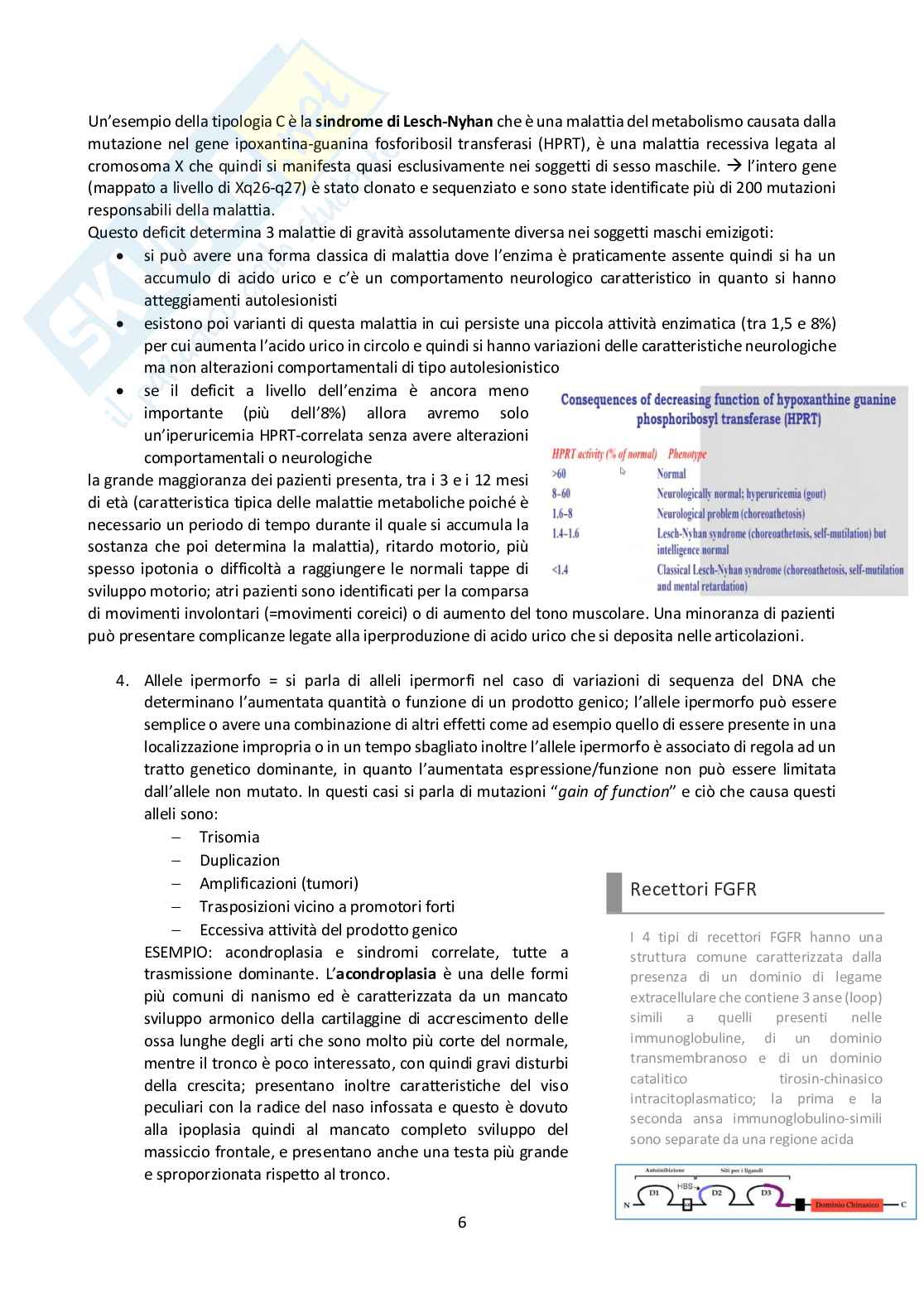 Genetica umana e medica Pag. 6