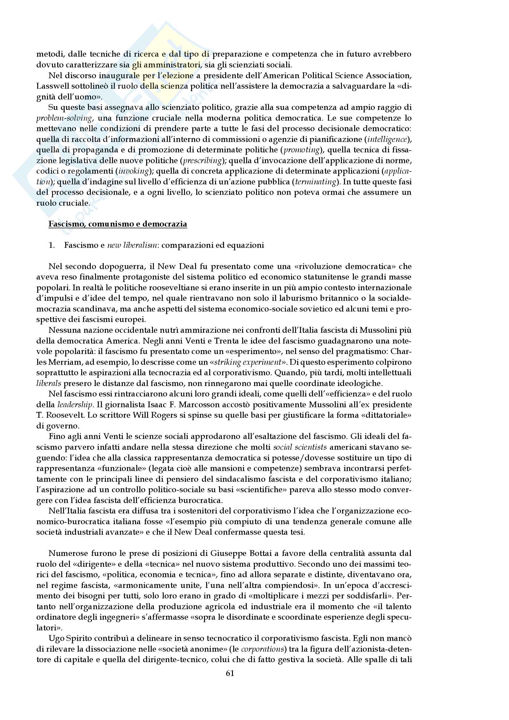 Riassunto esame storia delle dottrine politiche, prof. Borgognone, libro consigliato "Tecnocrati del progresso" di G. Borgognone Pag. 61