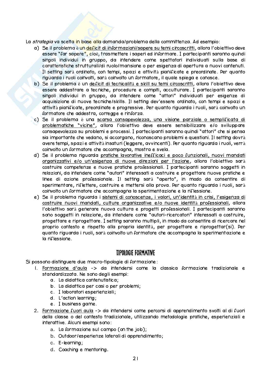 Riassunto esame Interventi psicologici per le organizzazioni, Prof. Galuppo Laura, libro consigliato La consulenza di processo. Progettare un intervento psicologico , Schein, Berti Pag. 21