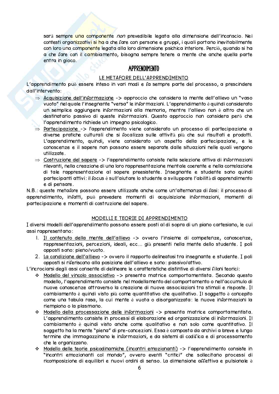 Riassunto esame Interventi psicologici per le organizzazioni, Prof. Galuppo Laura, libro consigliato La consulenza di processo. Progettare un intervento psicologico , Schein, Berti Pag. 6