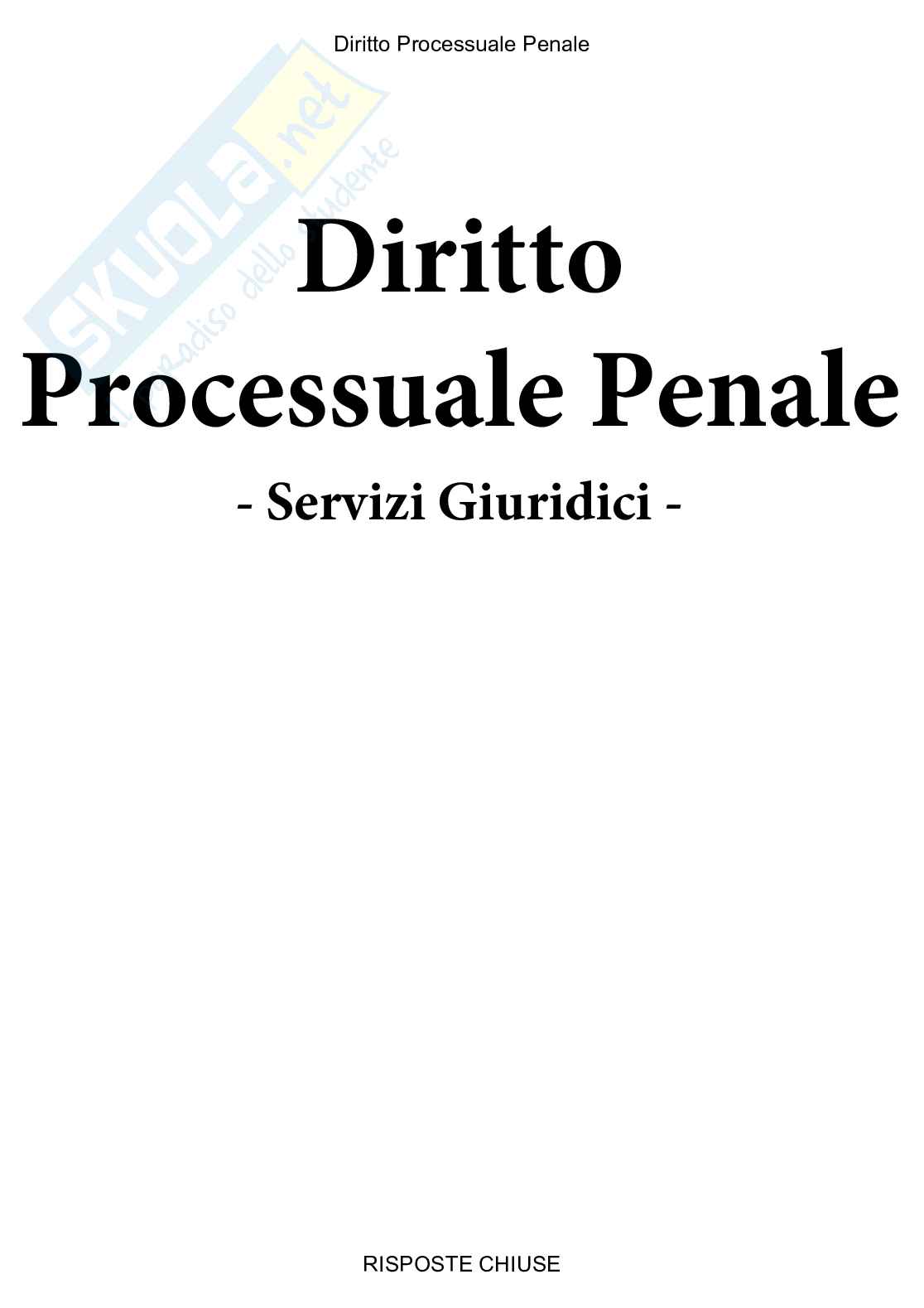 Diritto processuale penale, servizi giuridici - Paniere compilato Pag. 1