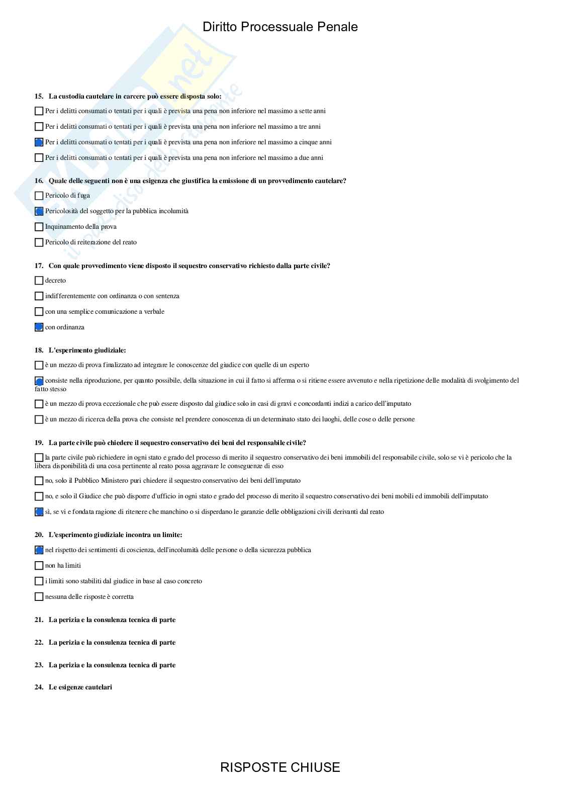 Diritto processuale penale, servizi giuridici - Paniere compilato Pag. 31