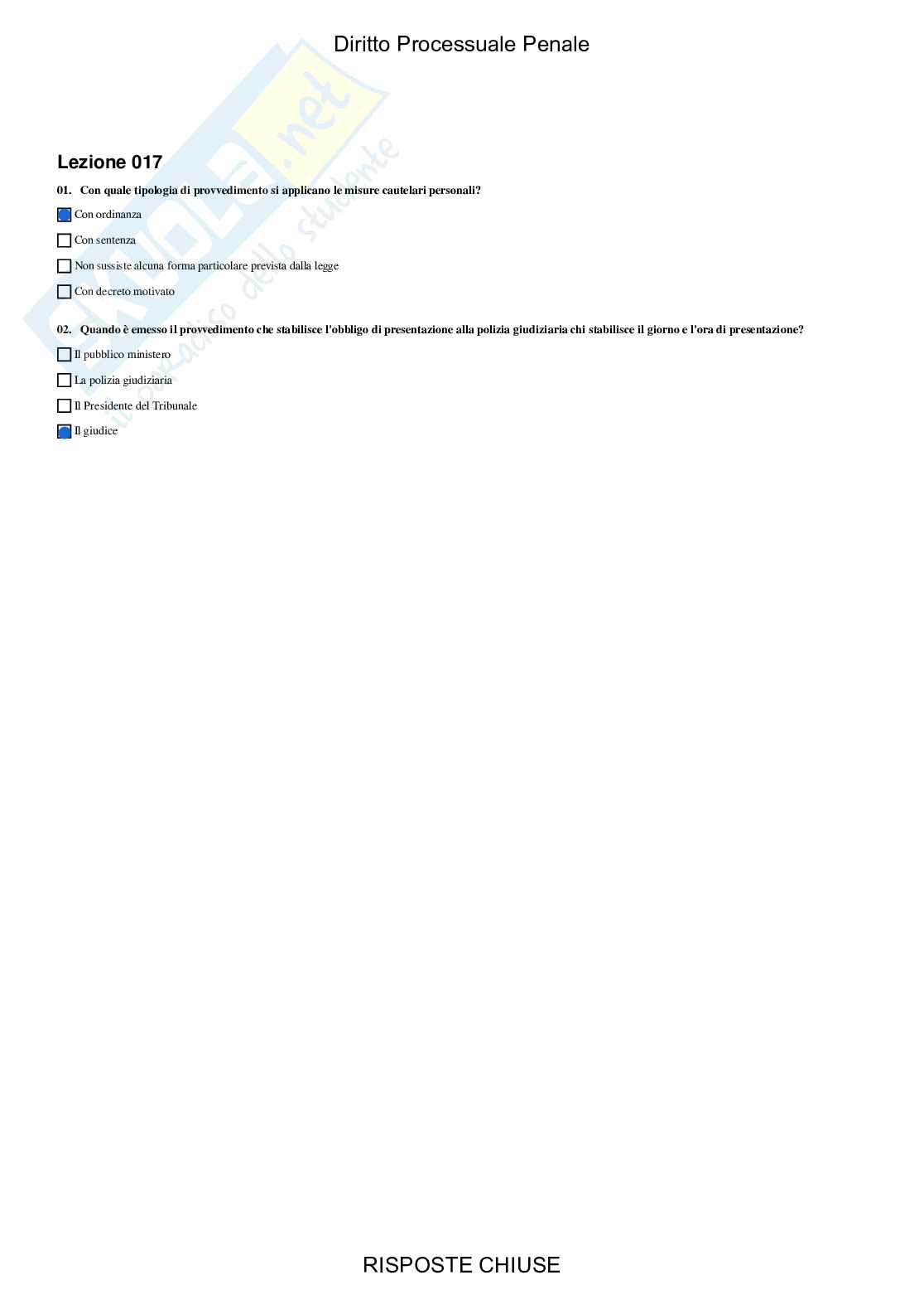 Diritto processuale penale, servizi giuridici - Paniere compilato Pag. 36