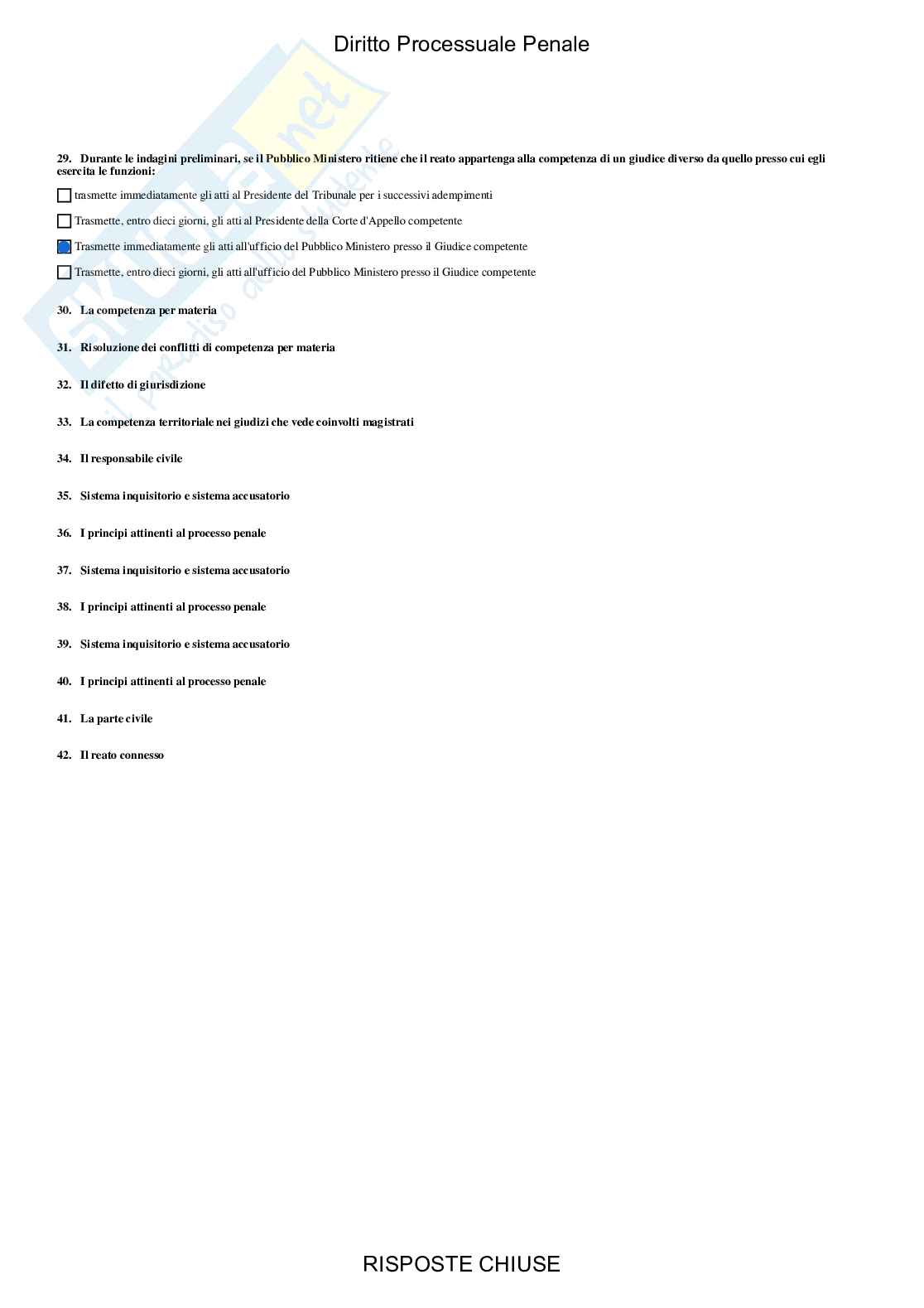 Diritto processuale penale, servizi giuridici - Paniere compilato Pag. 6