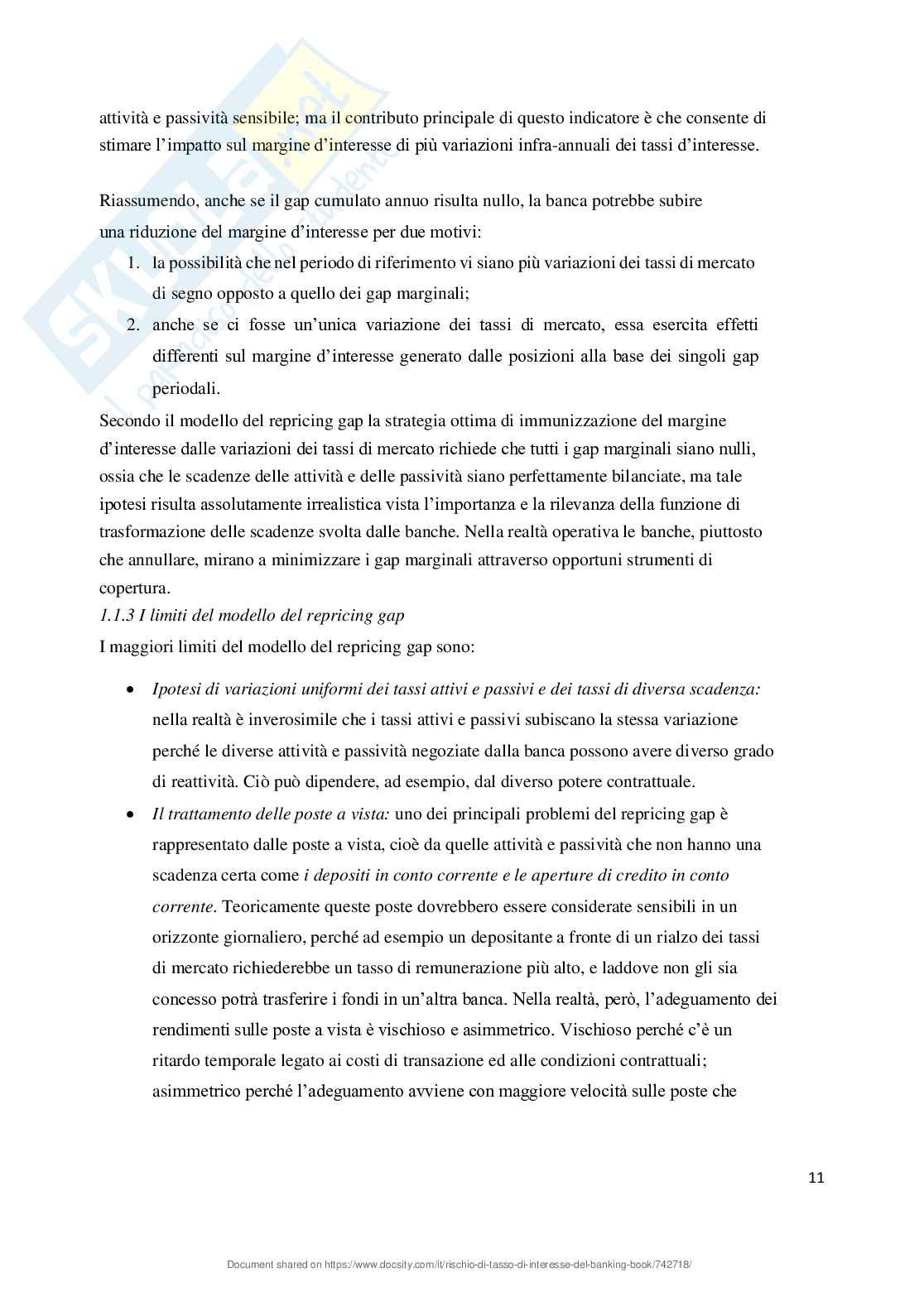 Rischio di tasso di interesse del banking book Pag. 11