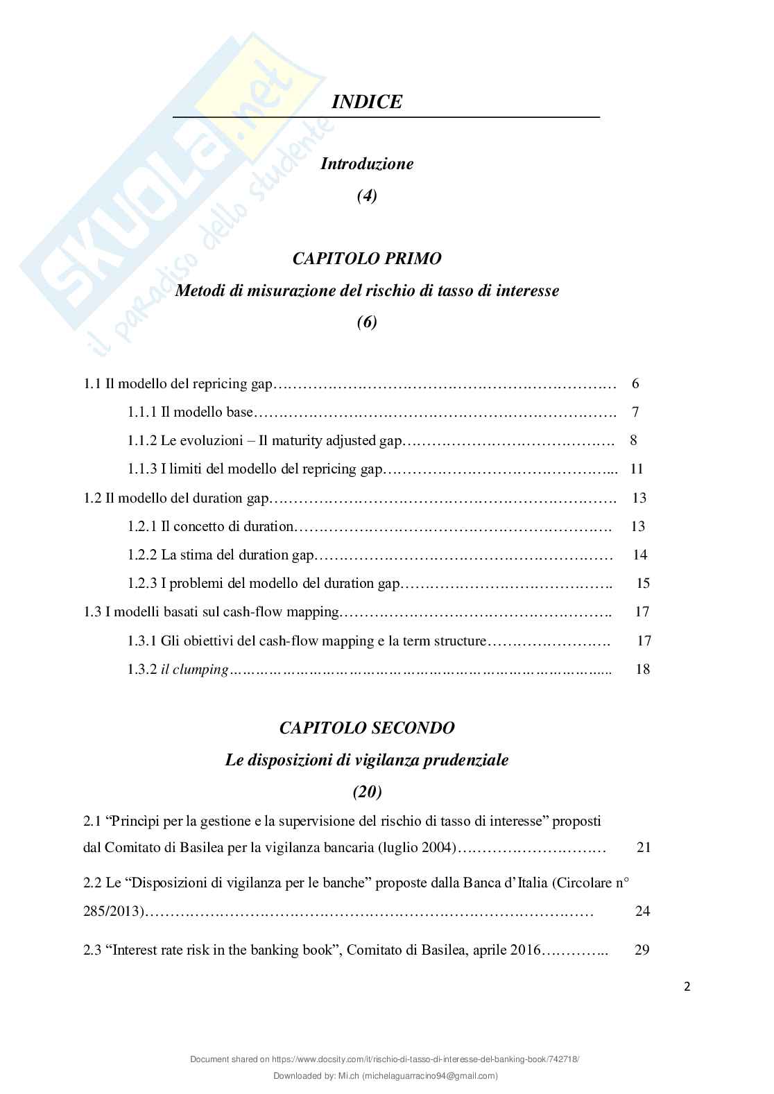 Rischio di tasso di interesse del banking book Pag. 2