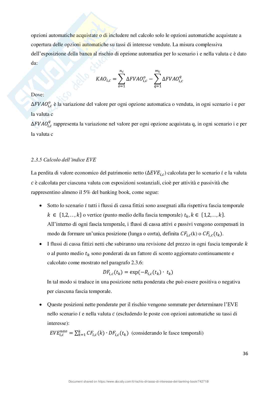 Rischio di tasso di interesse del banking book Pag. 36