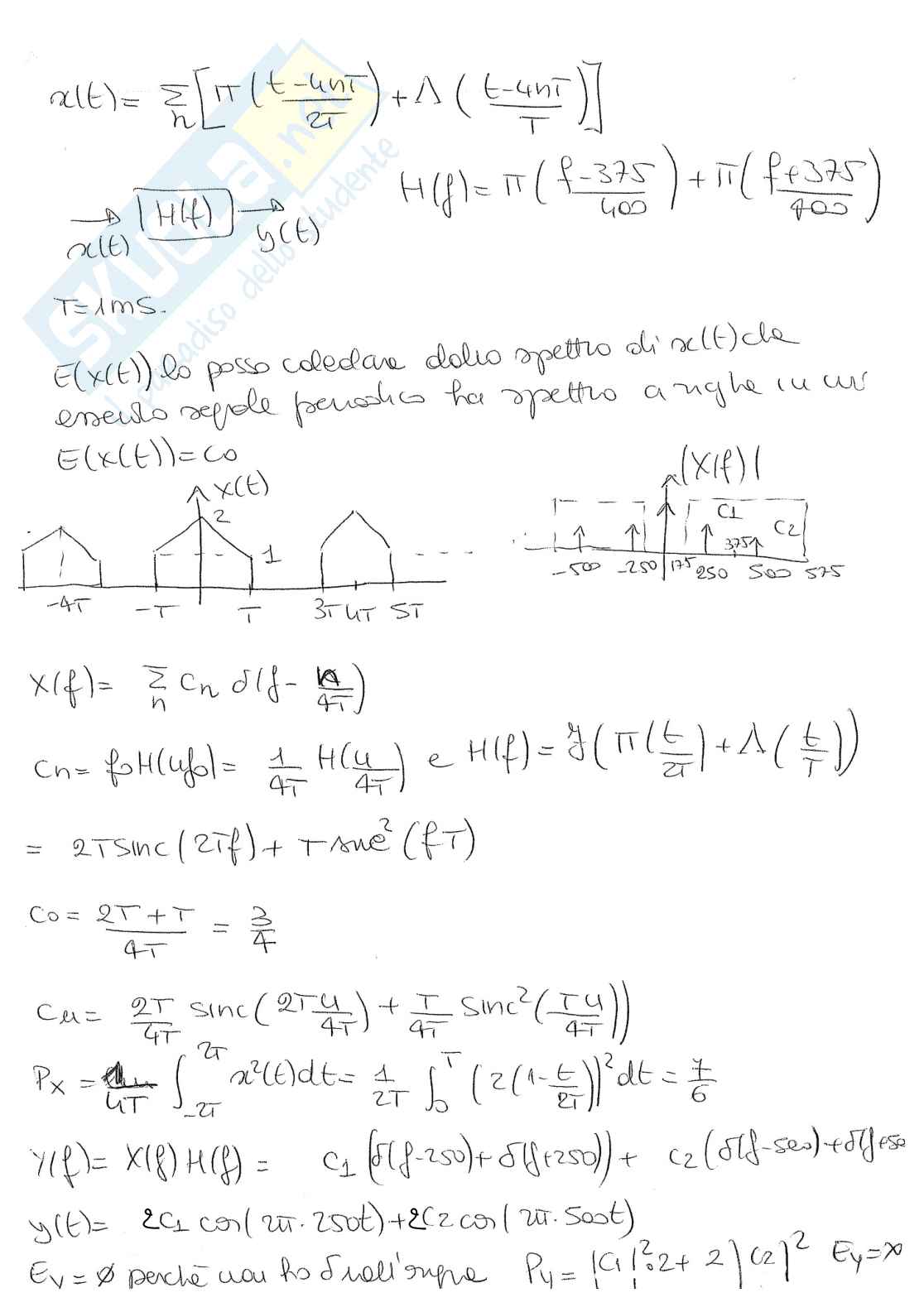 Esercizi di Teoria dei segnali  sui segnali determinati - Parte 1 Pag. 2