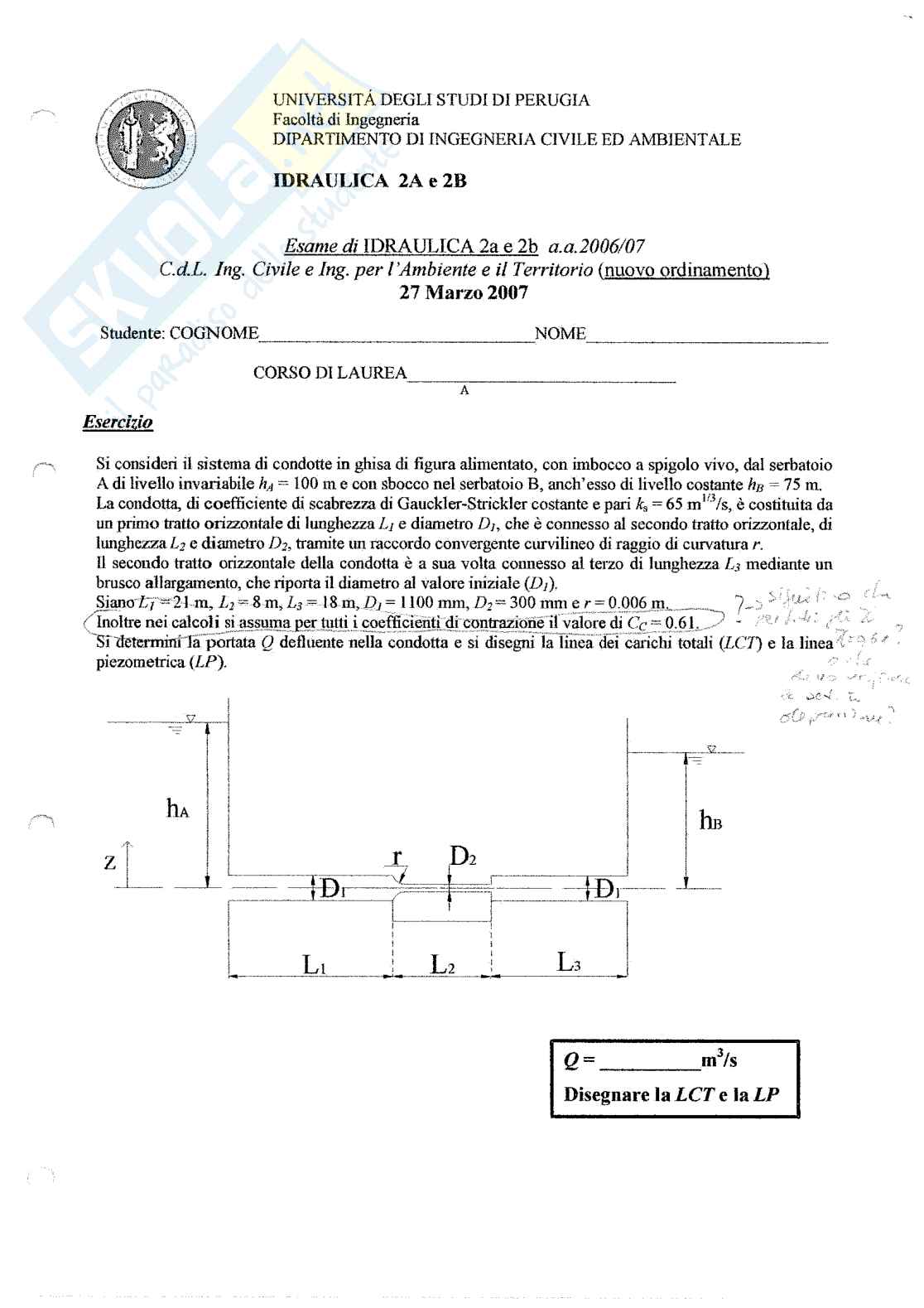 Esercizi svolti Idraulica - parte 2 Pag. 21