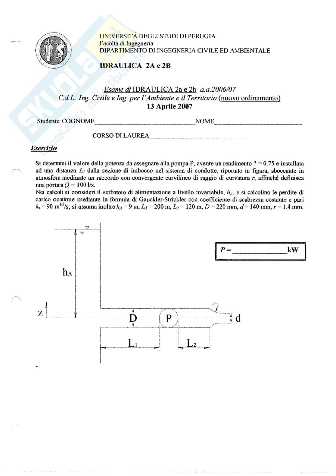 Esercizi svolti Idraulica - parte 2 Pag. 31