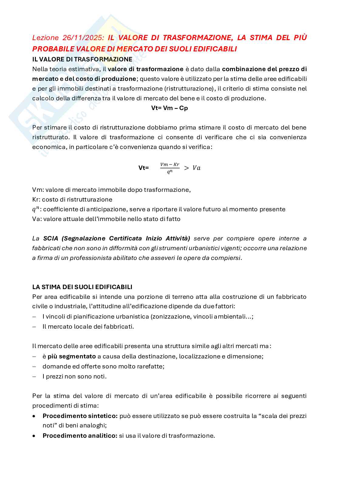 Appunti completi di Fondamenti di estimo ed economia per l'edilizia Pag. 46