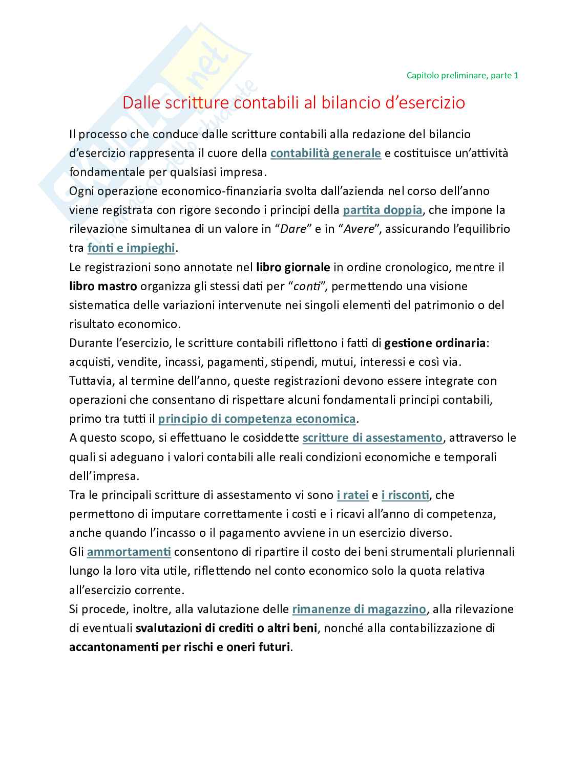 Bilancio e analisi economico-finanziaria - Teoria, parte 0 - Introduzione al bilancio Pag. 1