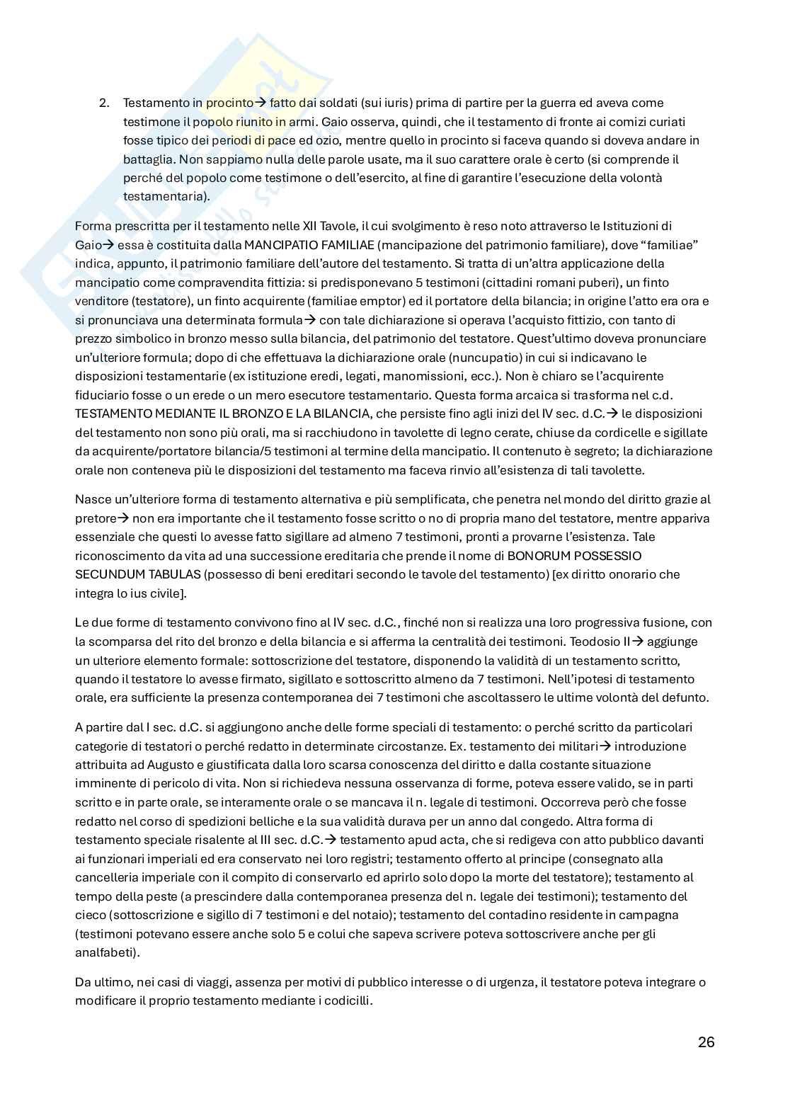 Riassunto esame Istituzioni di diritto romano, Prof. Cassarino Alessandro, libro consigliato Manuale di diritto diritto privato romano, Petrucci Pag. 26