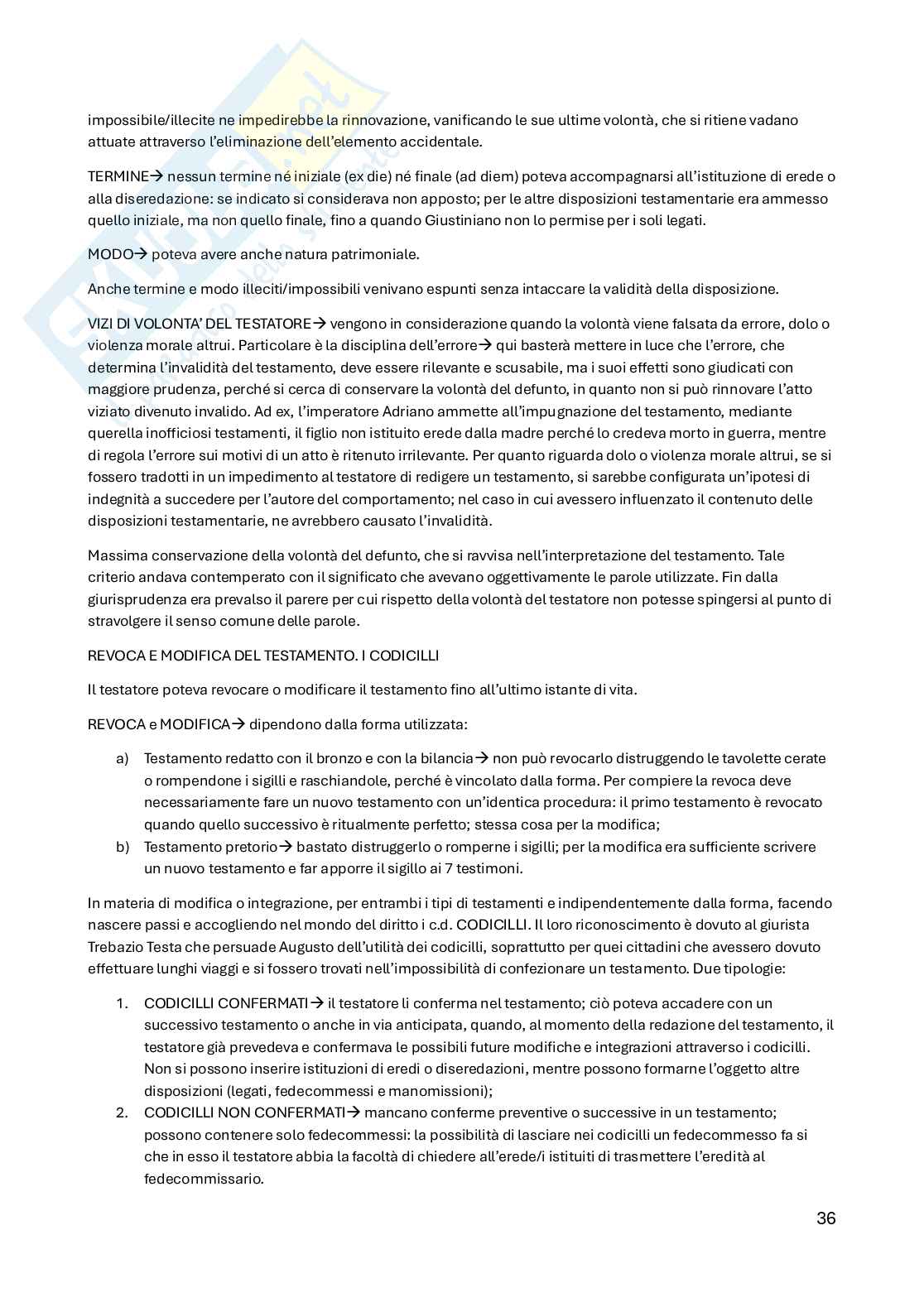 Riassunto esame Istituzioni di diritto romano, Prof. Cassarino Alessandro, libro consigliato Manuale di diritto diritto privato romano, Petrucci Pag. 36