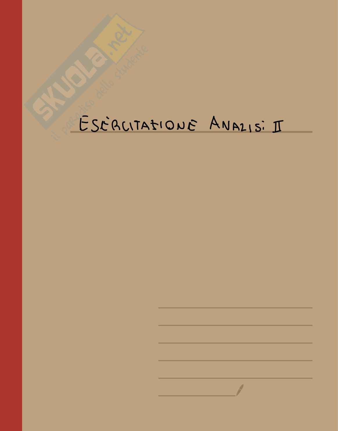 Analisi II. Esercitazioni Pag. 1