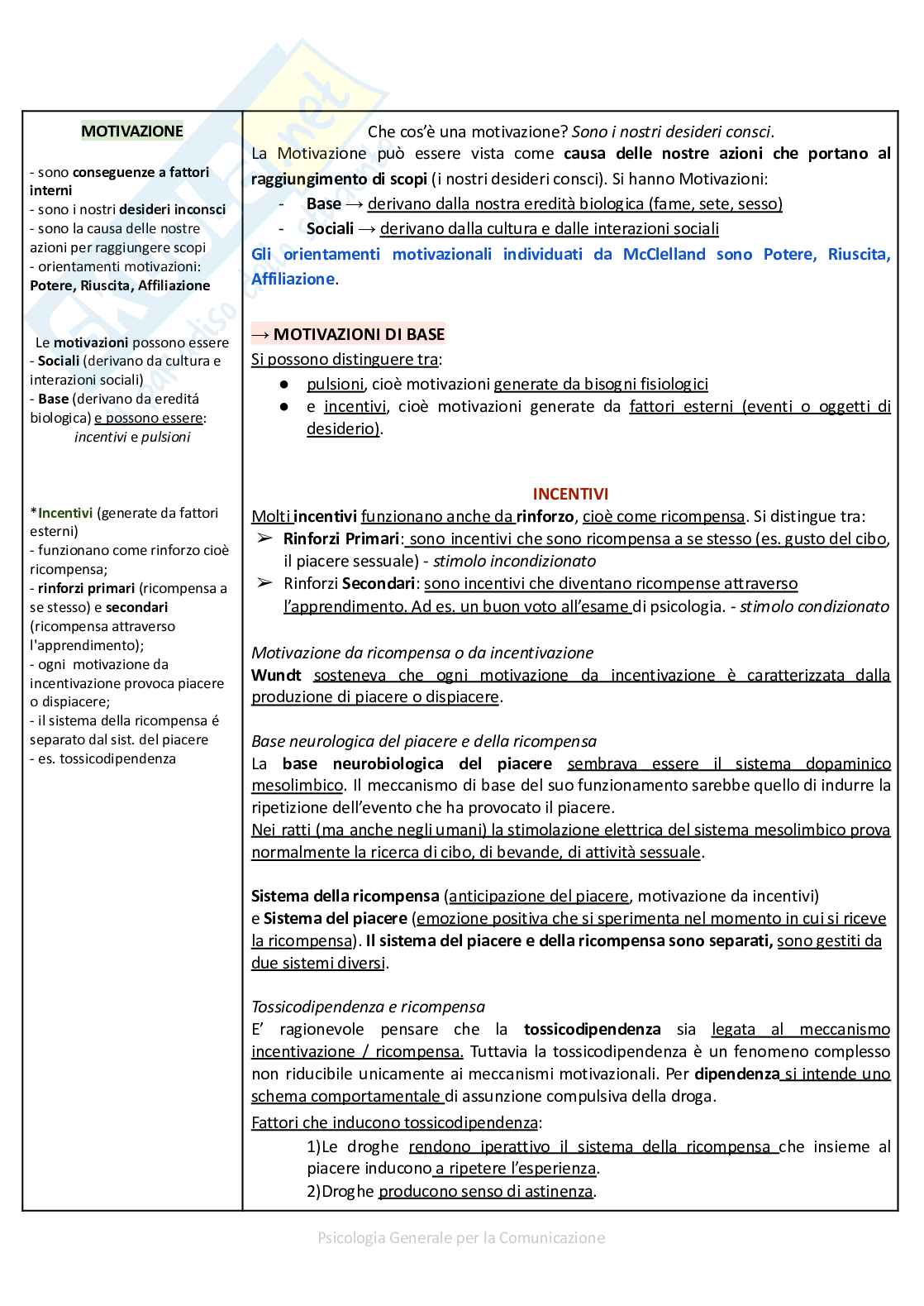 Psicologia Generale - Riassunto schematizzato Pag. 46