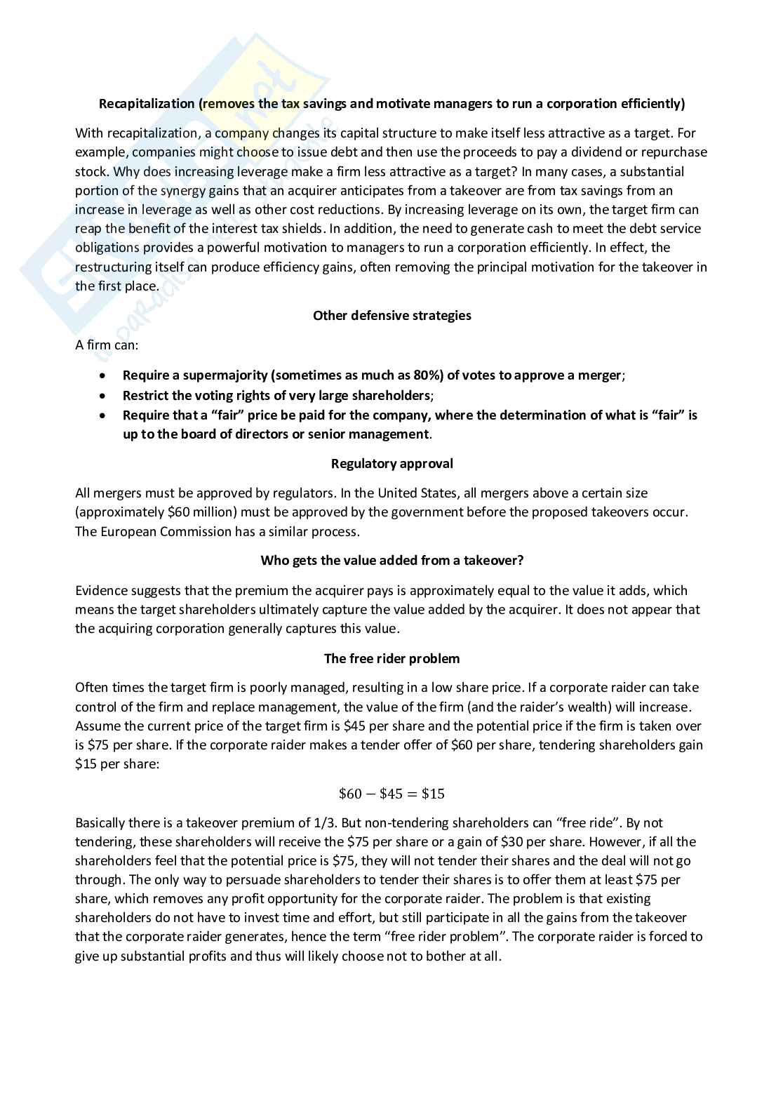 Corporate finance - Appunti completi (ENG) Pag. 66