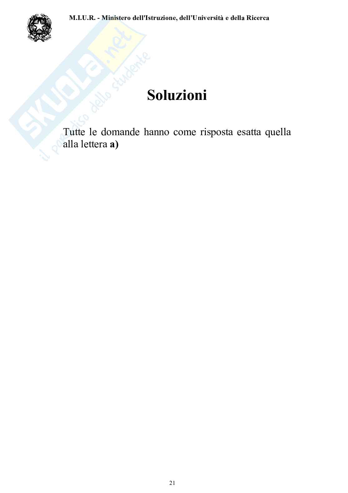 2003 Medicina: test di ammissione Pag. 21