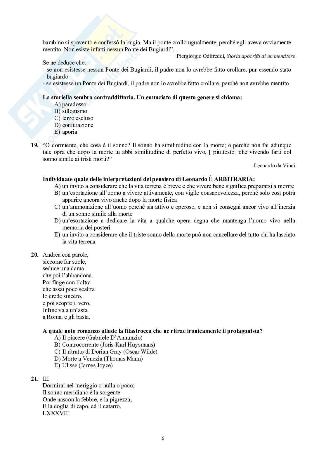 2003 Medicina: test di ammissione Pag. 6