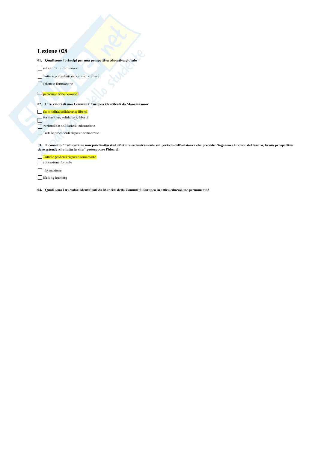Educazione permanente negli adulti Pag. 46