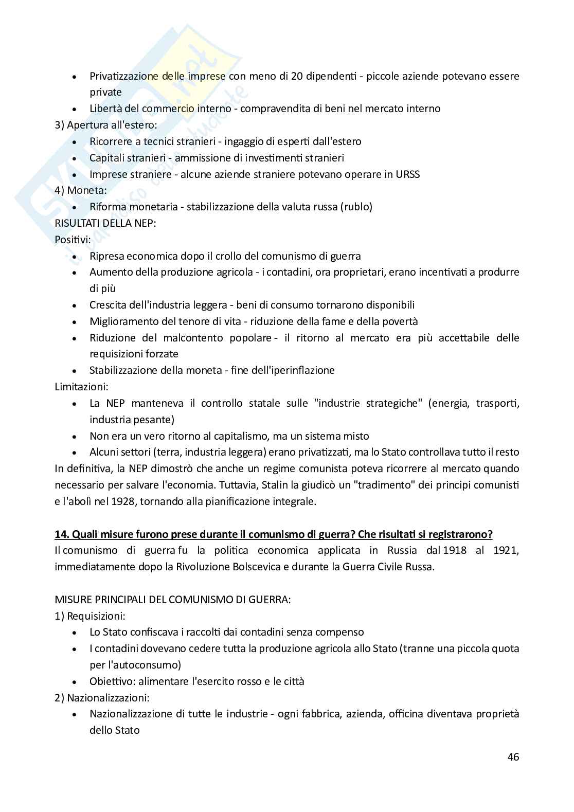 Storia economica – Paniere risposte aperte completo (135) – A.A. 2025/2026 Pag. 46