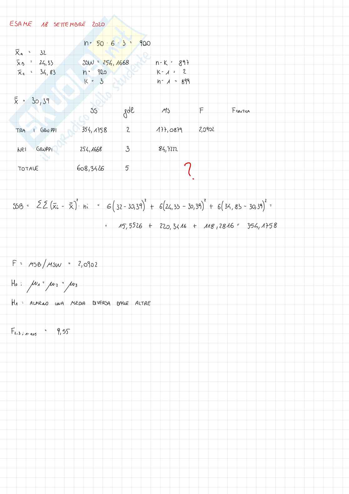 Esami Statistica Aziendale Pag. 16